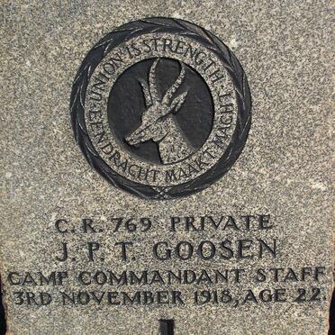 GOOSEN J.P.T. -1918