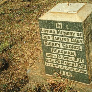 HEASMAN Sidney George 1937-1939