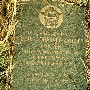 JANSEN Johannes Andries 1914-1956