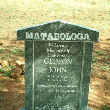 MATABOLOGA Gedeon John 1926-1974