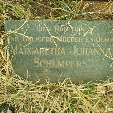 SCHEMPERS Margaretha Johanna 1899-1966