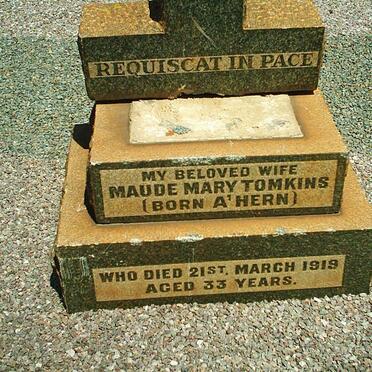 TOMKINS Maude Mary nee A'HERN -1919