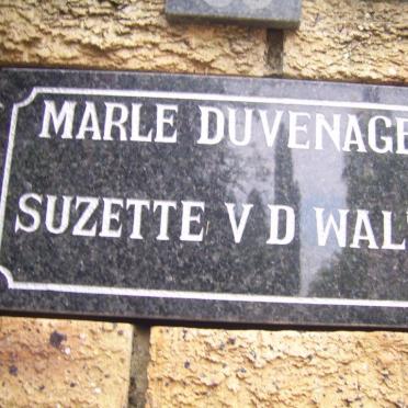 DUVENAGE Marle :: V.D. WALT Suzette