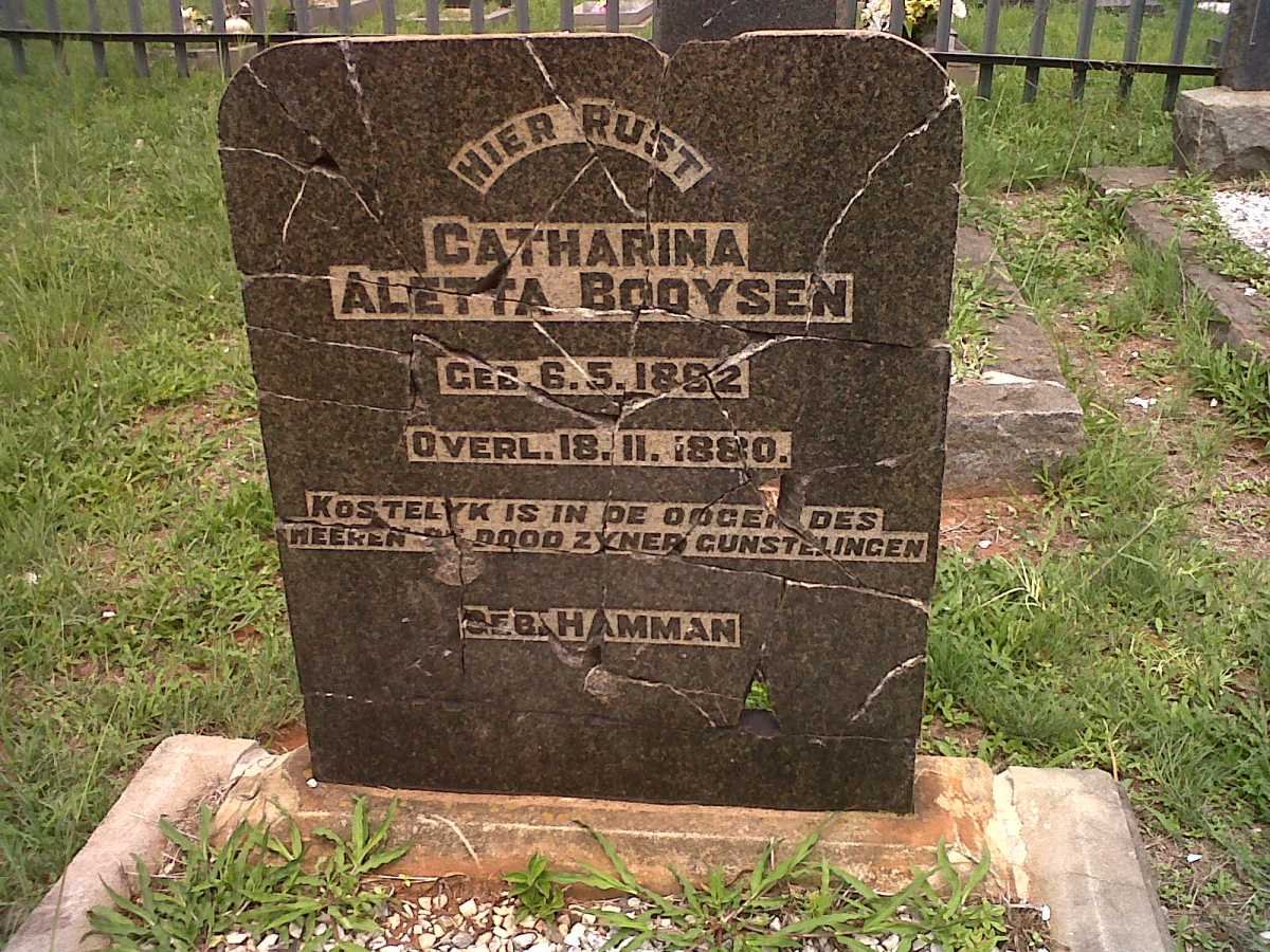 BOOYSEN Catharina Aletta nee HAMMAN 1862-1880