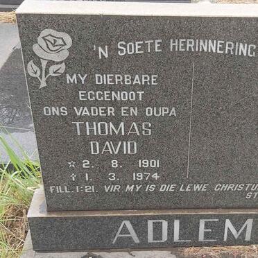 ADLEM Thomas David 1901-1974