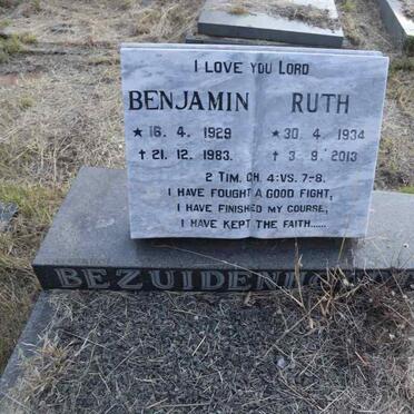 BEZUIDENHOUT Benjamin 1929-1983 & Ruth 1934-2013