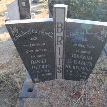 BRITS Daniel Petrus 1921-1986 & Johanna Elizabeth Wilhelmina 1921-2005