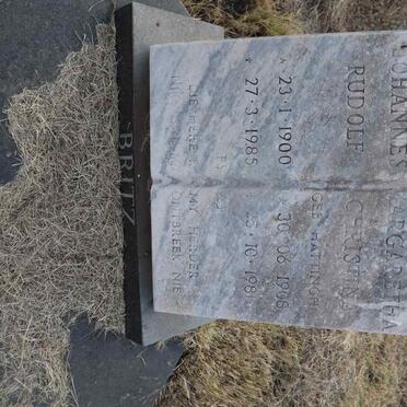 BRITZ Johannes Rudolf 1900-1985 & Margaretha Christina HATTINGH 1908-1981