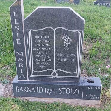 BARNARD Elsie Maria nee STOLZ 1927-2009