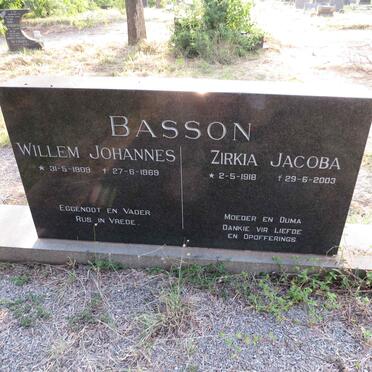 BASSON Willem Johannes 1909-1969 & Zirkia Jacoba 1918-2003