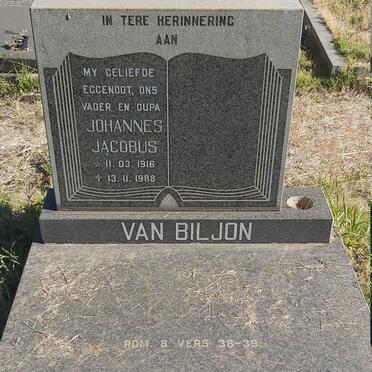 BILJON Johannes Jacobus, van 1916-1988