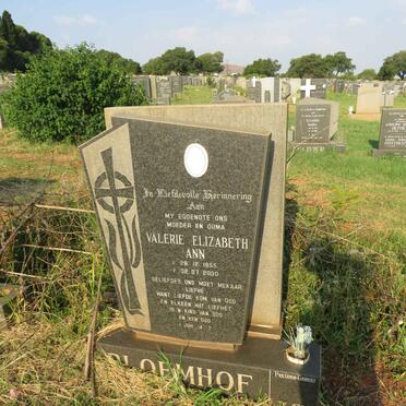 BLOEMHOF Valerie Elizabeth Ann 1955-2000