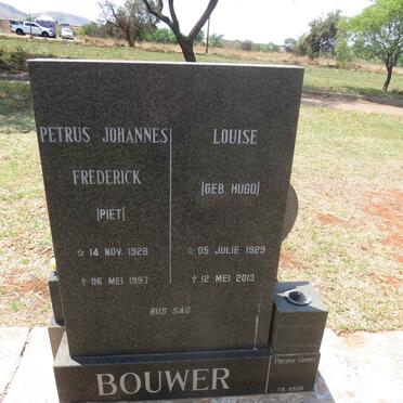 BOUWER Petrus Johannes Frederick 1928-1997 & Louise HUGO 1929-2013