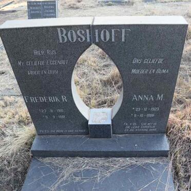 BOSHOFF Frederik R. 1910-1981 & Anna M. 1923-1999