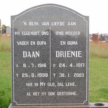 BOTES Daan 1916-1998 &amp; Drienie 1917-2003