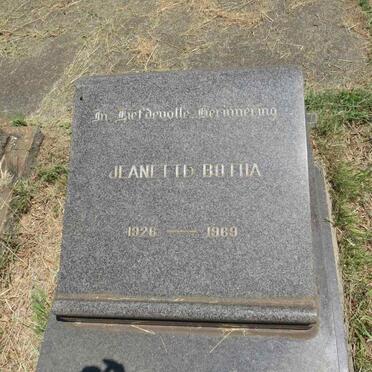 BOTHA Jeanette 1926-1969