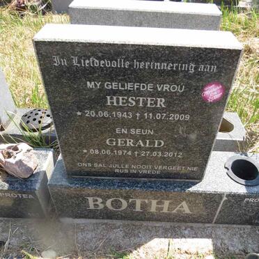 BOTHA Hester 1943-2009 :: BOTHA Gerald 1974-2012