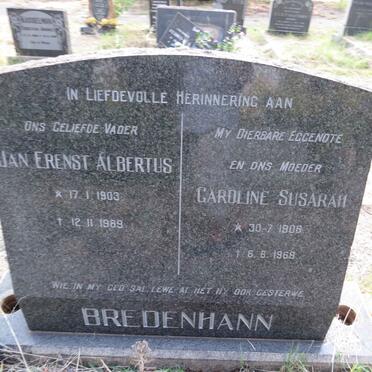 BREDENHANN Jan Erenst Albertus 1903-1969 & Caroline Susarah 1906-1969