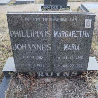 BRUYNS Phillippus Johannes 1912-1984 & Margaretha Maria 1915-1993