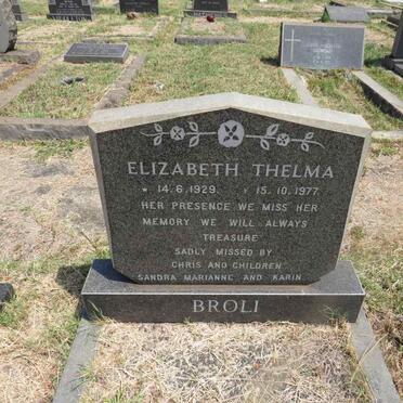 BROLI Elizabeth Telma 1929-1977