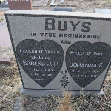 BUYS Barend J.P. 1918-1981 & Johanna C. 1924-1992