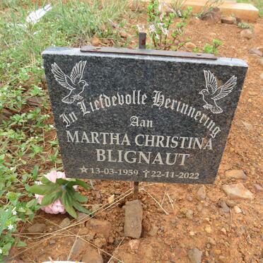 BLIGNAUT Martha Christina 1959-2022