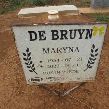BRUYN Maryna, de 1954-2022