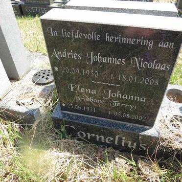 CORNELIUS Andries Johannes Nicolaas 1930-2008 & Elena Johanna JERRY 1931-2002