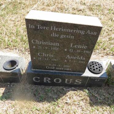 CROUS Christiaan 1958-2000 & Lenie 1961-2000 :: CROUS Chris 1987-2000 :: CROUS Anelda 1991-2000