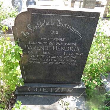 COETZER Barend Hendrik 1894-1971