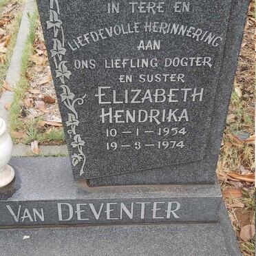 DEVENTER Elizabeth Hendrika, van 1954-1974