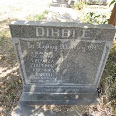 DIBBLE Louwiza Philepina Fredrica Louise nee STEVENS 1926-1990