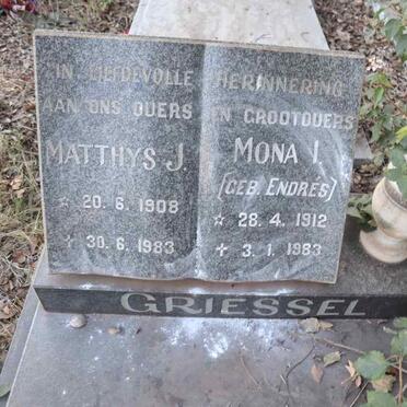 GRIESSEL Matthys J. 1908-1983 & Mona I. ENDRES 1912-1983