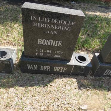 GRYP Bonnie, van der 1929-2001