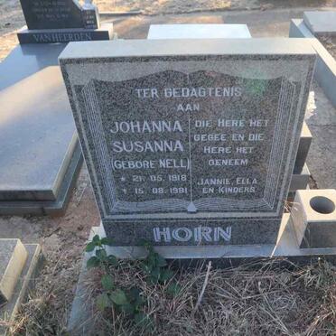 HORN Johanna Susanna nee NELL 1918-1991