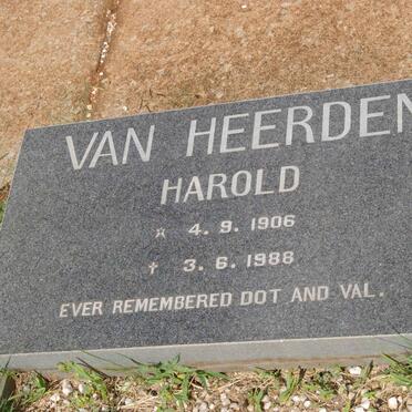 HEERDEN Harold, van 1906-1988