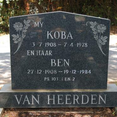 HEERDEN Ben, van 1908-1984 &amp;  Jacoba Wilhelmina Christina 1908 -1978