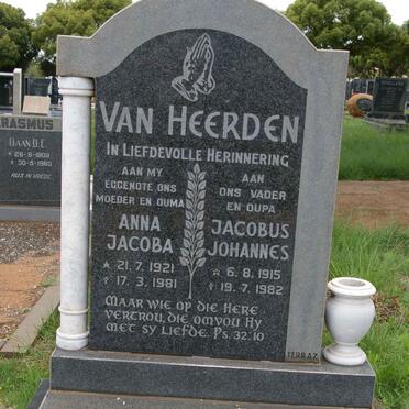 HEERDEN Jacobus Johannes, van  1915-1982 &amp; Anna Jacoba 1921-1981