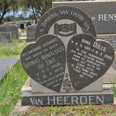 HEERDEN Thomas Arnoldus Du Toit, van 1909-1972 &amp; Dollie 1919-2006