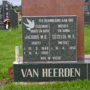 HEERDEN Jacobus M.R., van 1948-2005 &amp; Cecelia M.A. 1950-