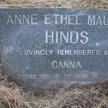 HINDS Anne Ethel Maude 1892-1986