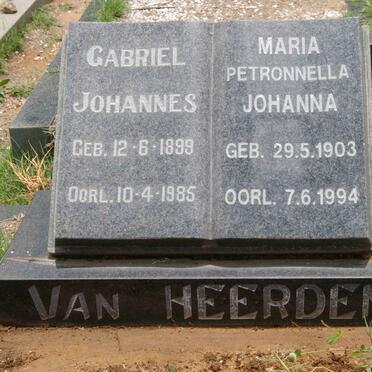 HEERDEN Gabriel Johannes, van 1899-1985 &amp; Maria Petronella Johanna 1903-1994