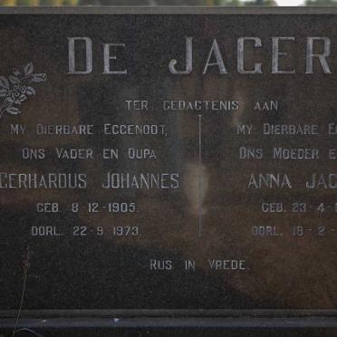 JAGER Gerhardus Johannes, de 1905-1973 &amp; Anna Jacoba 1914-1994