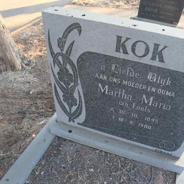 KOK Martha Maria nee LOOTS 1895-1980