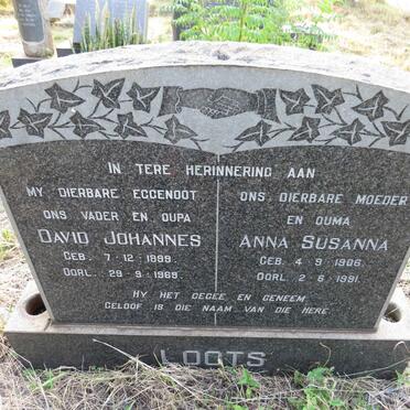 LOOTS David Johannes 1899-1969 & Anna Susanna 1906-1991