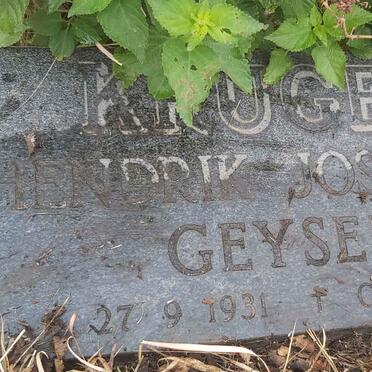 KRUGER Hendrik Josephus Geyser 1931-1973