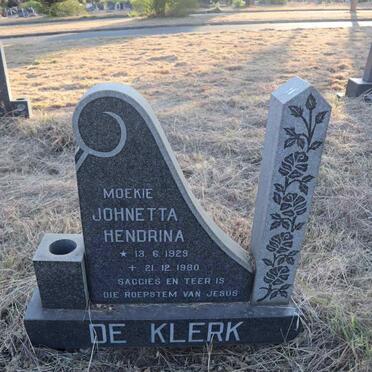 KLERK Johnetta Hendrina, de 1929-1980