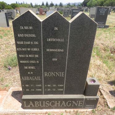 LABUSCHAGNE Ronnie 1964-1996 :: LABUSCHAGNE Abbagail 1995-1996