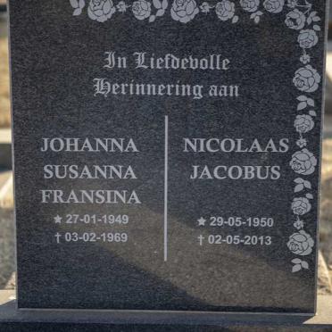 LINDHOLM Nicolaas Jacobus 1950-2013 &amp; Johanna Susanna Fransina 1949-1969