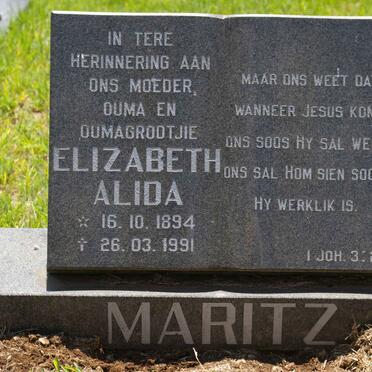 MARITZ Elizabeth Alida 1894-1991
